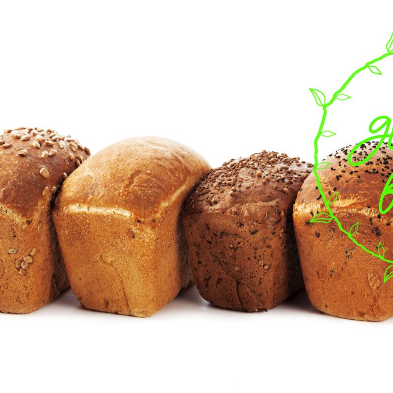 Text gluten free on bread